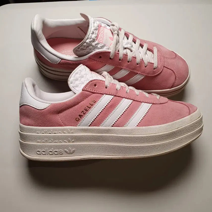 [BUNJANG] Adidas Gazelle Bold Pink Suede Sneakers (235) / 아디다스 가젤 볼드 핑크 스웨이드 235
