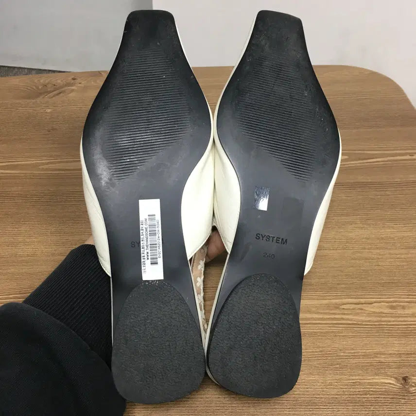 [BUNJANG] SYSTEM Square Toe Slingback Shoes White / 새상품 SYSTEM 시스템 스퀘어토 슬링백 240