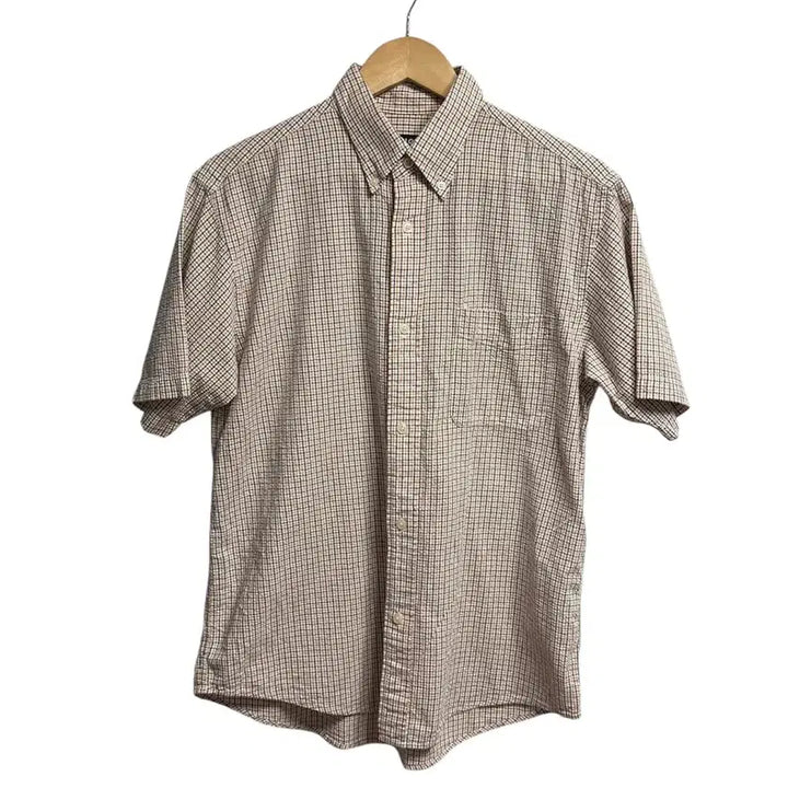 [BUNJANG] Uniqlo 90s Japanese Edition Seersucker Cotton Check Short Sleeve Shirt - M / 90s 유니클로 일본판 시어서커 코튼 체크 반팔 셔츠 M size