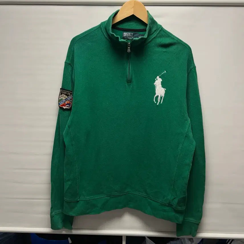 [BUNJANG] Polo Ralph Lauren Big Pony Knit Half-Zip L / [정품/L] 폴로 랄프로렌 빅포니 초록그린 니트 반집업