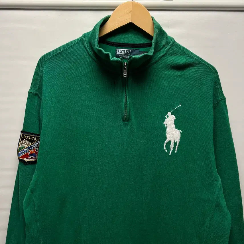 [BUNJANG] Polo Ralph Lauren Big Pony Knit Half-Zip L / [정품/L] 폴로 랄프로렌 빅포니 초록그린 니트 반집업
