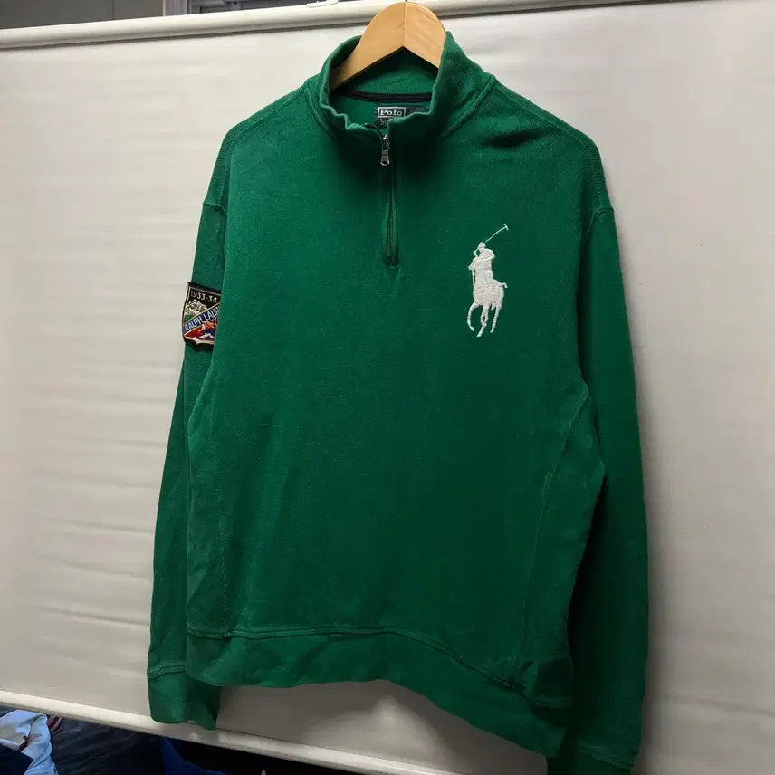 [BUNJANG] Polo Ralph Lauren Big Pony Knit Half-Zip L / [정품/L] 폴로 랄프로렌 빅포니 초록그린 니트 반집업