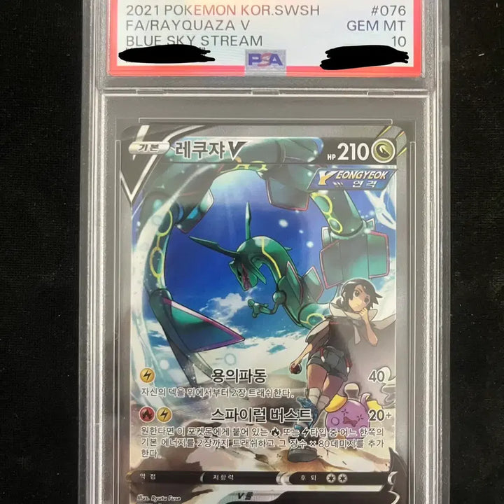 [BUNJANG] Rayquaza V SR PSA 10 Graded Card / 레쿠쟈 V sr