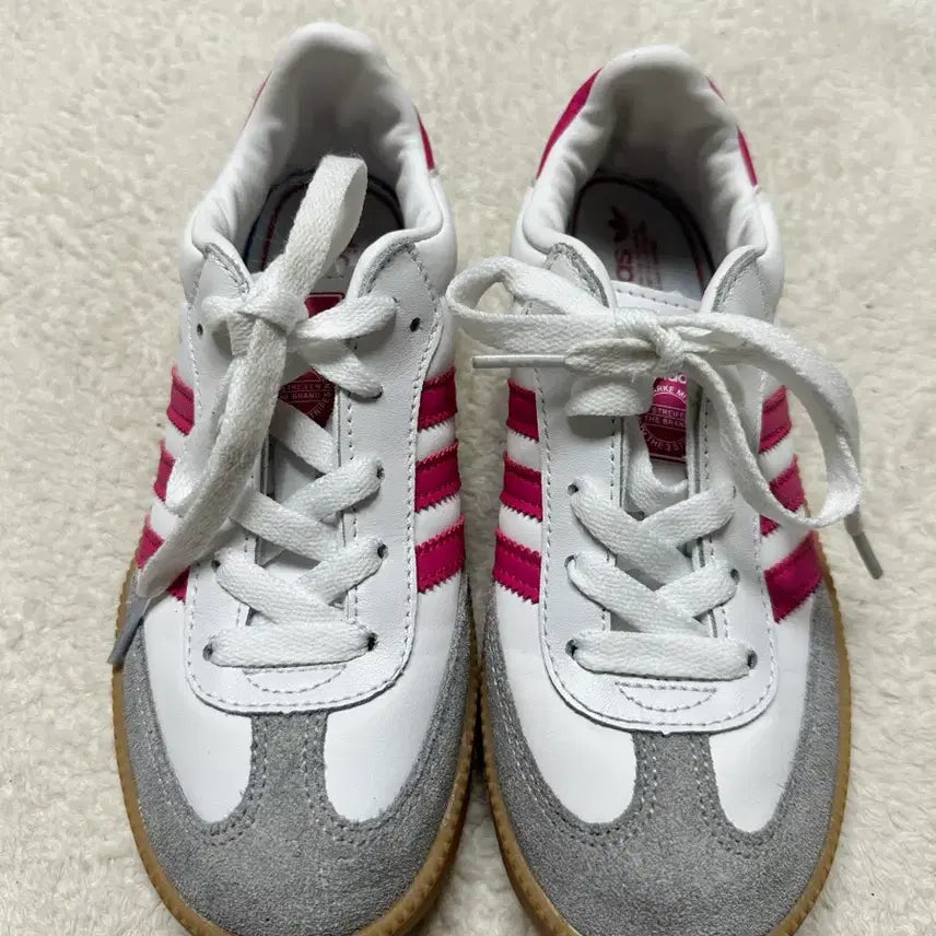 [BUNJANG] Adidas Samba Kids Sneakers Pink/White Size 210 / 아디다스 삼바 키즈 운동화 핑크/화이트 210
