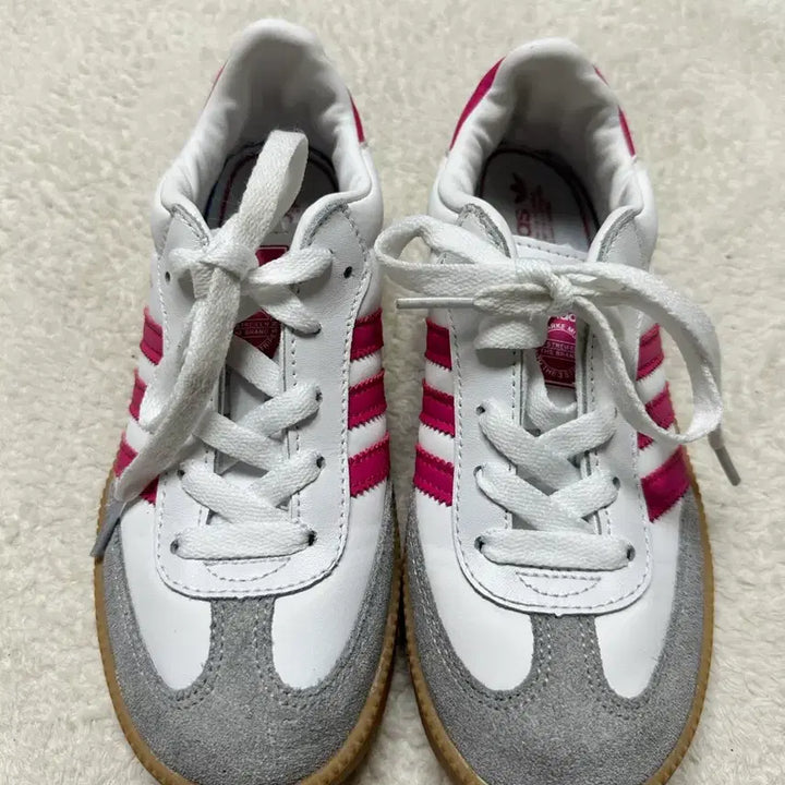 [BUNJANG] Adidas Samba Kids Sneakers Pink/White Size 210 / 아디다스 삼바 키즈 운동화 핑크/화이트 210