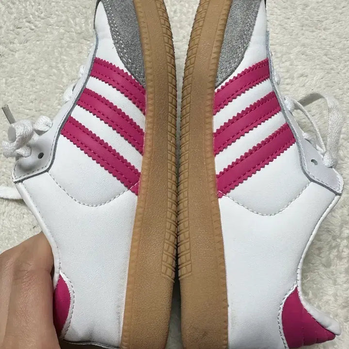 [BUNJANG] Adidas Samba Kids Sneakers Pink/White Size 210 / 아디다스 삼바 키즈 운동화 핑크/화이트 210