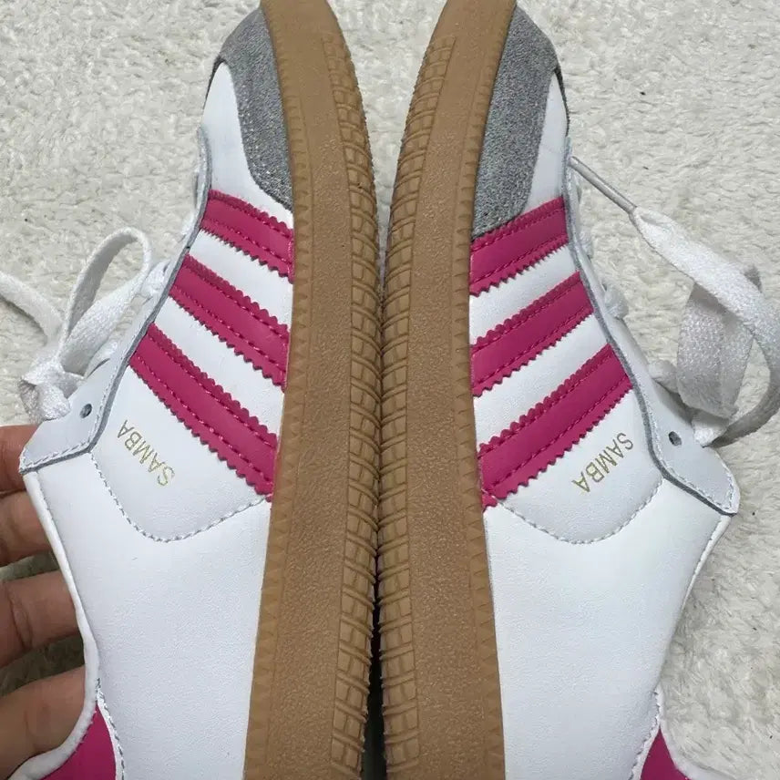 [BUNJANG] Adidas Samba Kids Sneakers Pink/White Size 210 / 아디다스 삼바 키즈 운동화 핑크/화이트 210