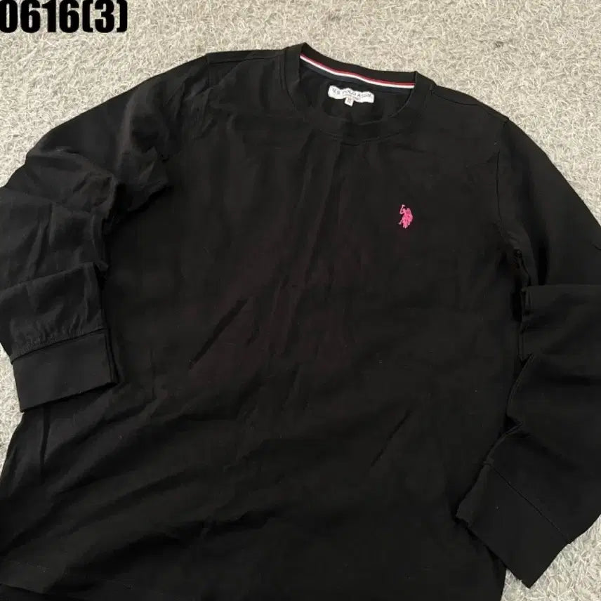 [BUNJANG] EARTH POLO Long Sleeve T-Shirt Black / 어스 폴로 긴팔티 검정95 0616