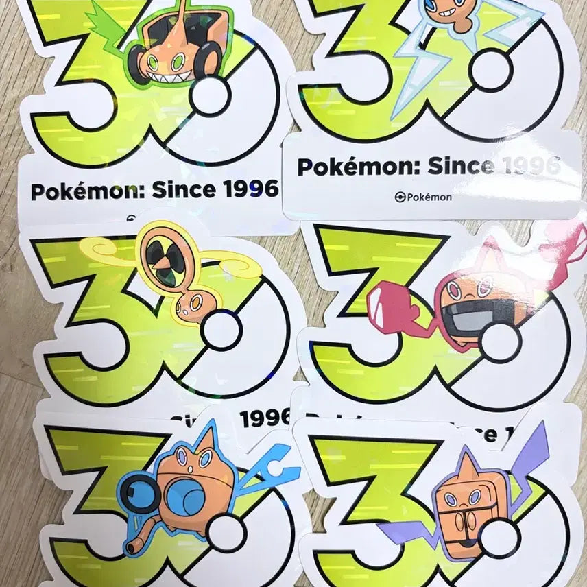 [BUNJANG] Pokemon 30th Anniversary Logo Sticker Collection Rotom Bundle Set (6 types) / 포켓몬 팝업 30주년 로고 스티커 컬렉션 로토무 6종 일괄
