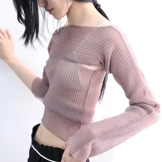 [SOLD OUT] 택)울리카 상투스 시어탑 핑크