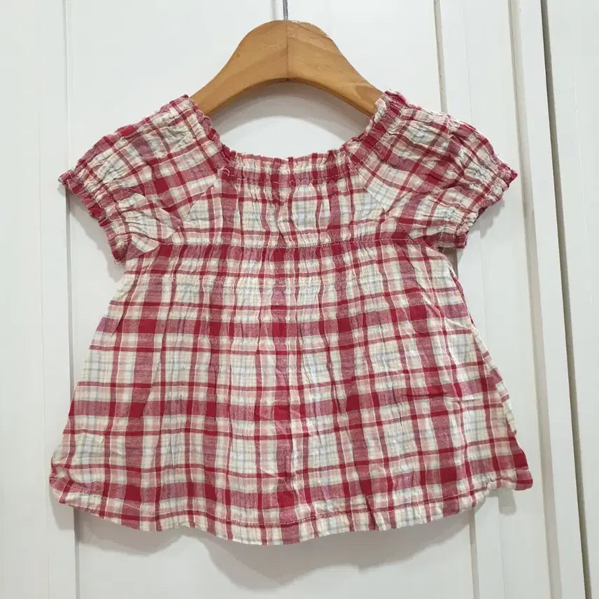 [BUNJANG] 90s Check Pattern Ribbon Blouse / 90 체크무늬 리본 블라우스