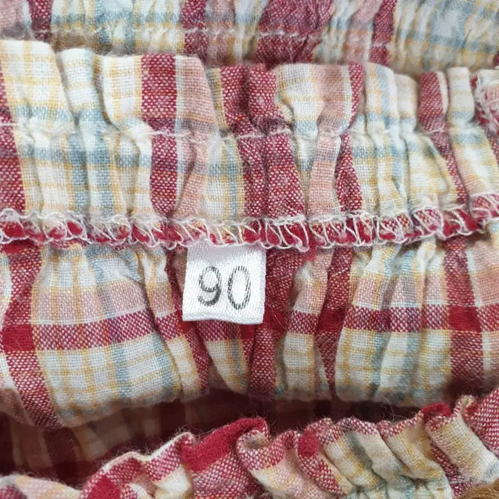 [BUNJANG] 90s Check Pattern Ribbon Blouse / 90 체크무늬 리본 블라우스