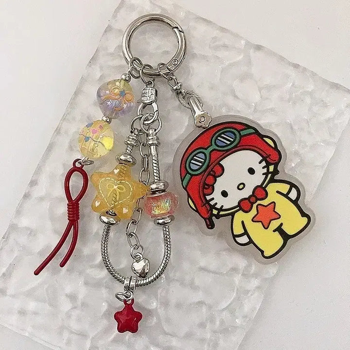 [BUNJANG] Pilot Hello Kitty Charm Keychain / 파일럿 키티 체인줄 키링