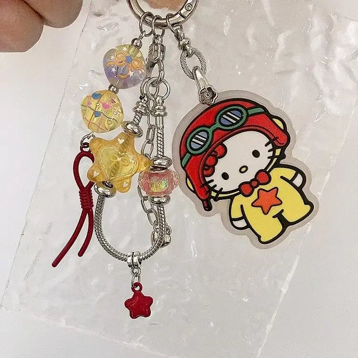 [BUNJANG] Pilot Hello Kitty Charm Keychain / 파일럿 키티 체인줄 키링