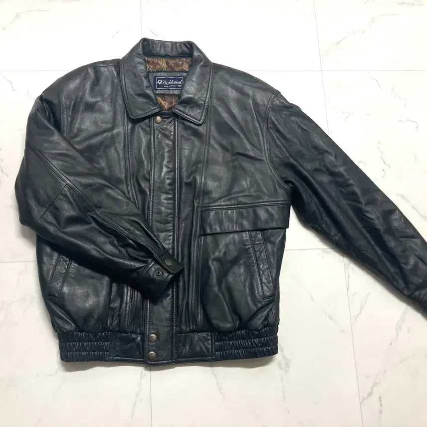 [BUNJANG] Vintage 90s Korean-Made A2 Lambskin Leather Bomber Jacket (XL-XXL) / (거의 새것)90s A2 양가죽 레더 봄버 자켓 105-110