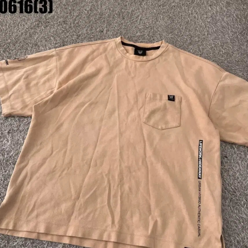 [BUNJANG] Life Work Short Sleeve Polo Shirt Beige 95 / 라이프워크 반팔 카라티 베이지95 0616