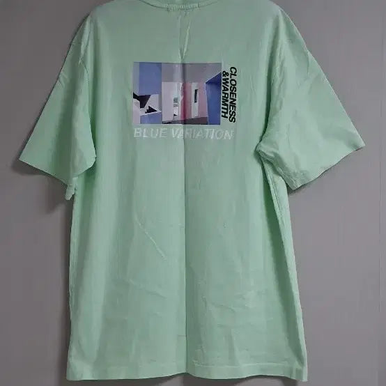 [BUNJANG] H_ESSENTIAL Oversized Print T-Shirt Mint / (남녀공용)오버핏 프린트 반팔티셔츠