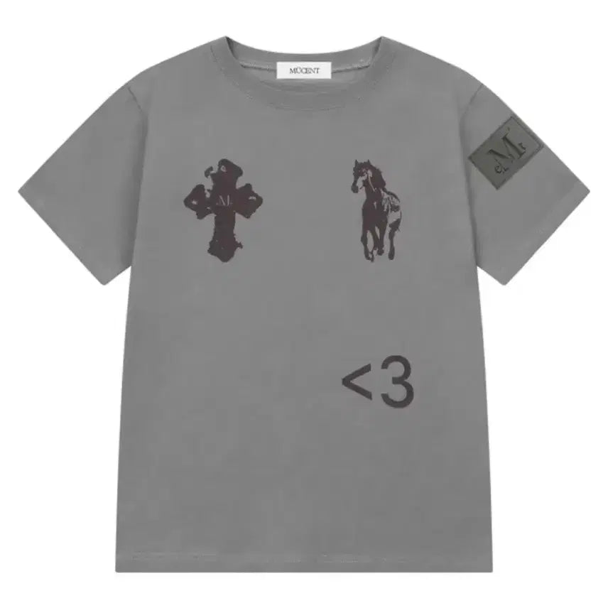 [BUNJANG] MUCENT Antique Horse Graphic Short Sleeve T-Shirt / MUCENT 무센트 엔틱 크로스 포니 반팔티 Free