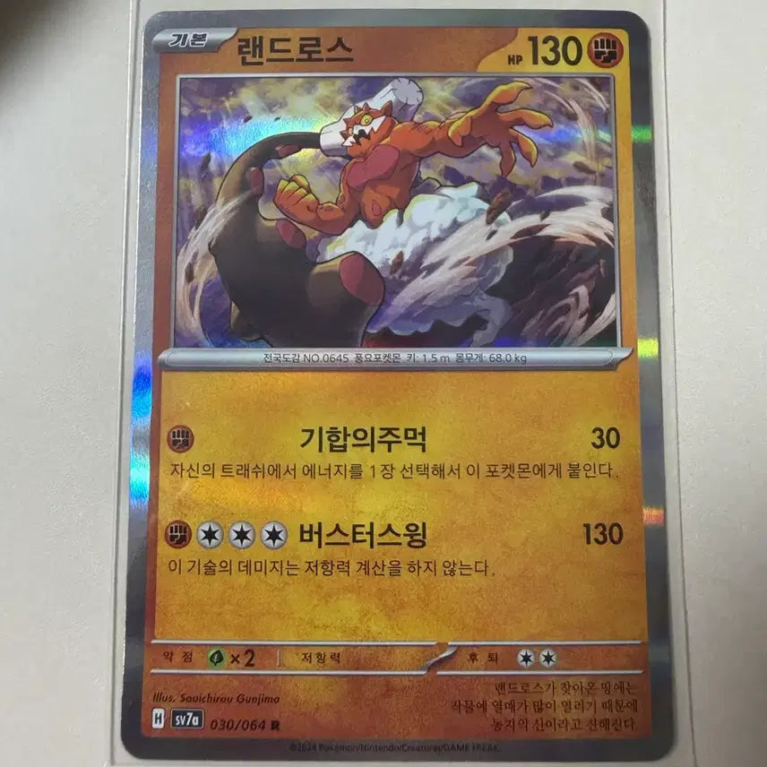 [BUNJANG] Landorus Pokémon Card 030/064 R / 랜드로스 포켓몬 카드