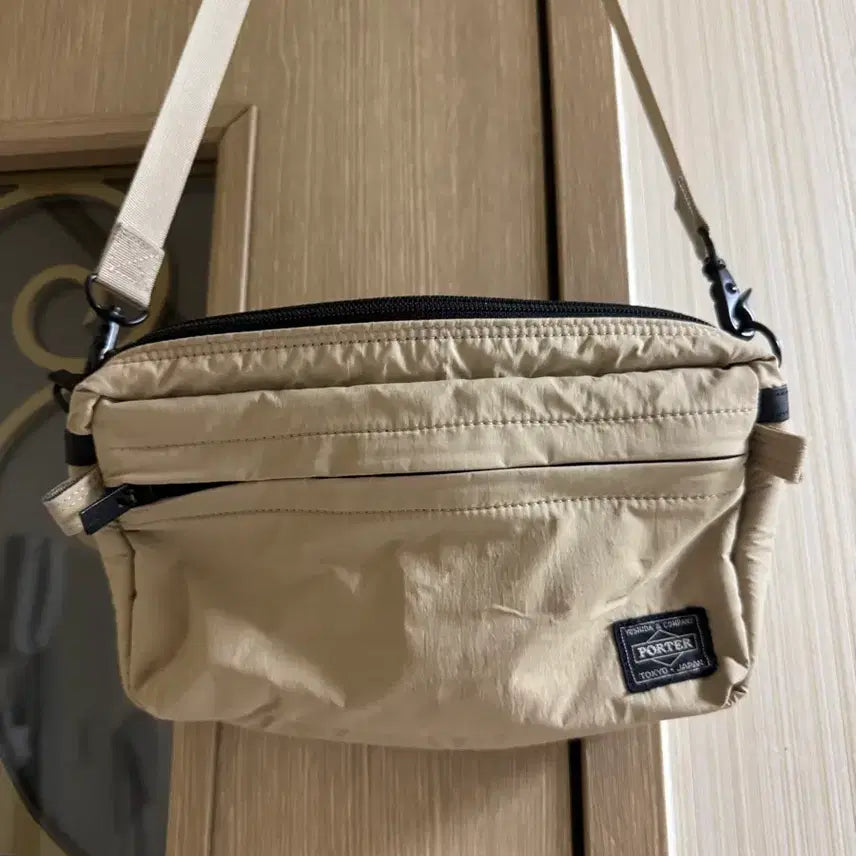 [BUNJANG] Porter Shoulder Bag Beige Nylon / 포터 숄더백 베이지