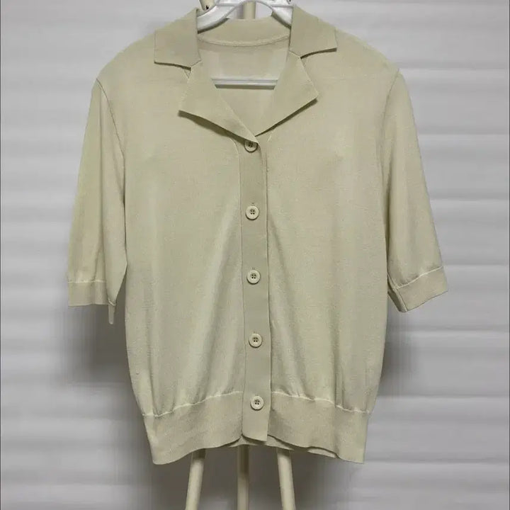 [BUNJANG] Breal Knit Collar Short Sleeve T-Shirt Ivory 55 / BREAL 니트 카라 반팔 티셔츠 아이보리 55