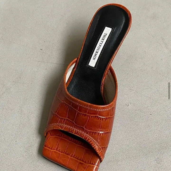 [BUNJANG] Thirty Two Minutes Leather Crocodile Mule Shoes (240mm) / 써티포민 가죽 크록뮬(240mm/정상가 218000원)