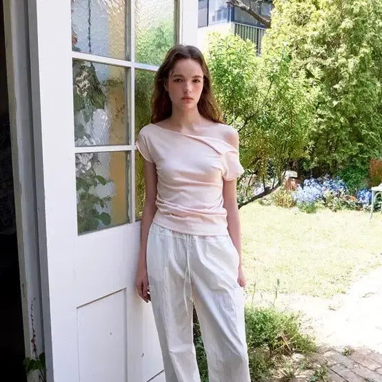 [BUNJANG] Etong Off-Shoulder T-Shirt Light Pink / <새상품> 에트몽 오프숄더 티셔츠 판매합니다 7만