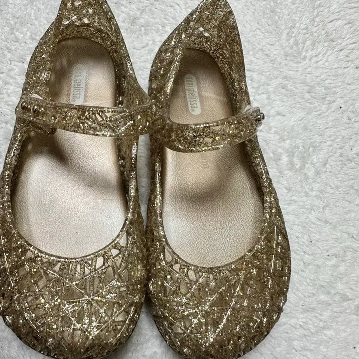 [BUNJANG] Mini Melissa Campana Jelly Shoes Gold Glitter / 미니 멜리사 젤리 슈즈 골드 반짝이 캄파나 170