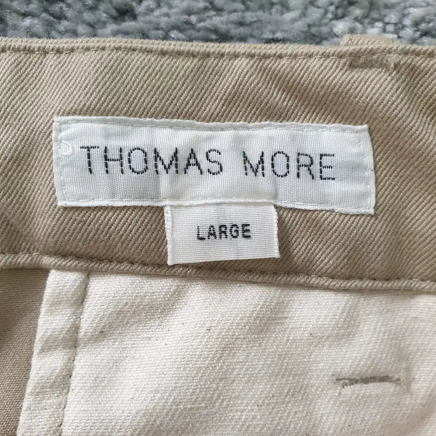 [BUNJANG] THOMAS MORE Beige Cotton Twill Pants / THOMAS MORE 베이지 코튼 트윌 팬츠