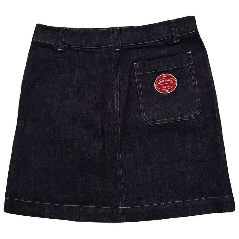 [BUNJANG] Untold Label Stitch Denim Skirt - Preppy Look / [새상품]언톨드레이블 프레피룩 스티치 데님 스커트 S