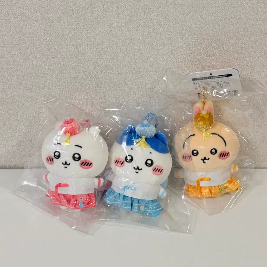 [BUNJANG] Chiikawa Hanbok Mascot Set (Chiikawa, Hachiware, Usagi) - Sealed / [미개봉] 치이카와 한복 마스코트 세트 치이카와, 하치와레, 우사기
