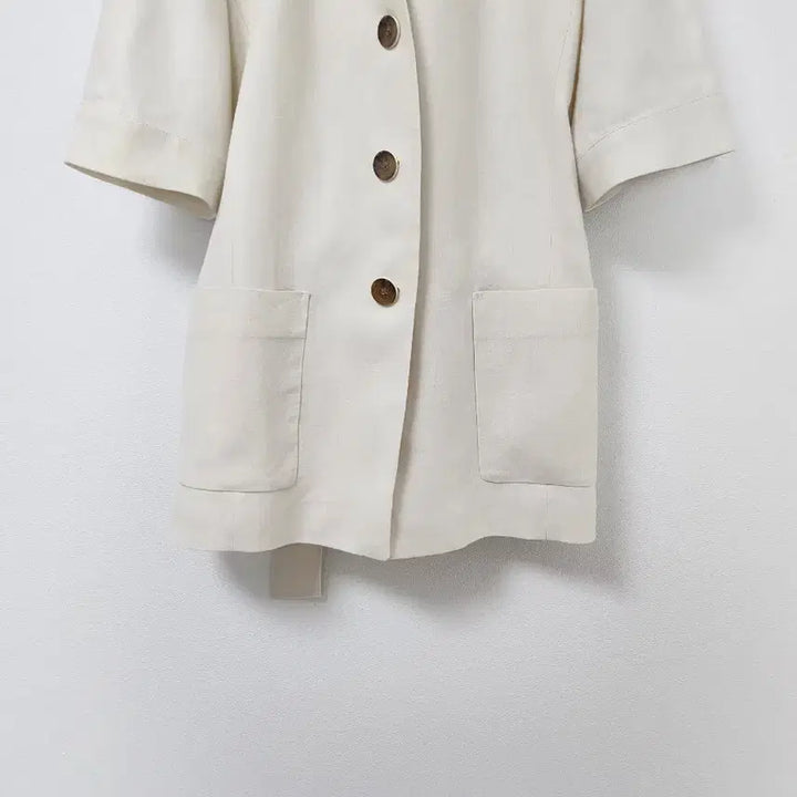 [BUNJANG] It MICHAA Linen 100% Collarless Jacket Beige / 잇미샤 린넨100% 자켓55