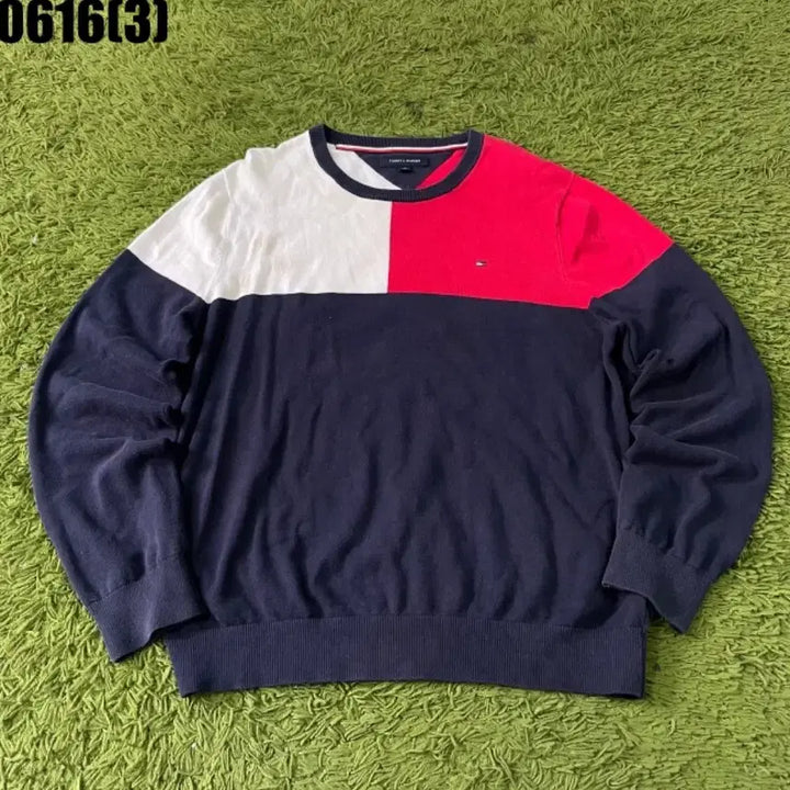 [BUNJANG] Tommy Hilfiger Color Block Knit Sweater / 타미힐피거 배색 니트l 0616