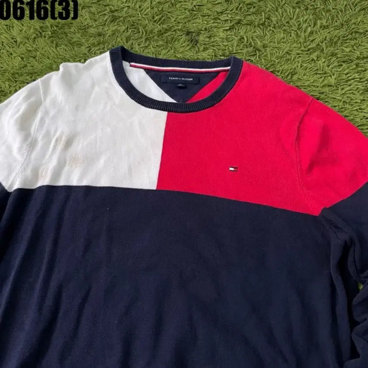 [BUNJANG] Tommy Hilfiger Color Block Knit Sweater / 타미힐피거 배색 니트l 0616