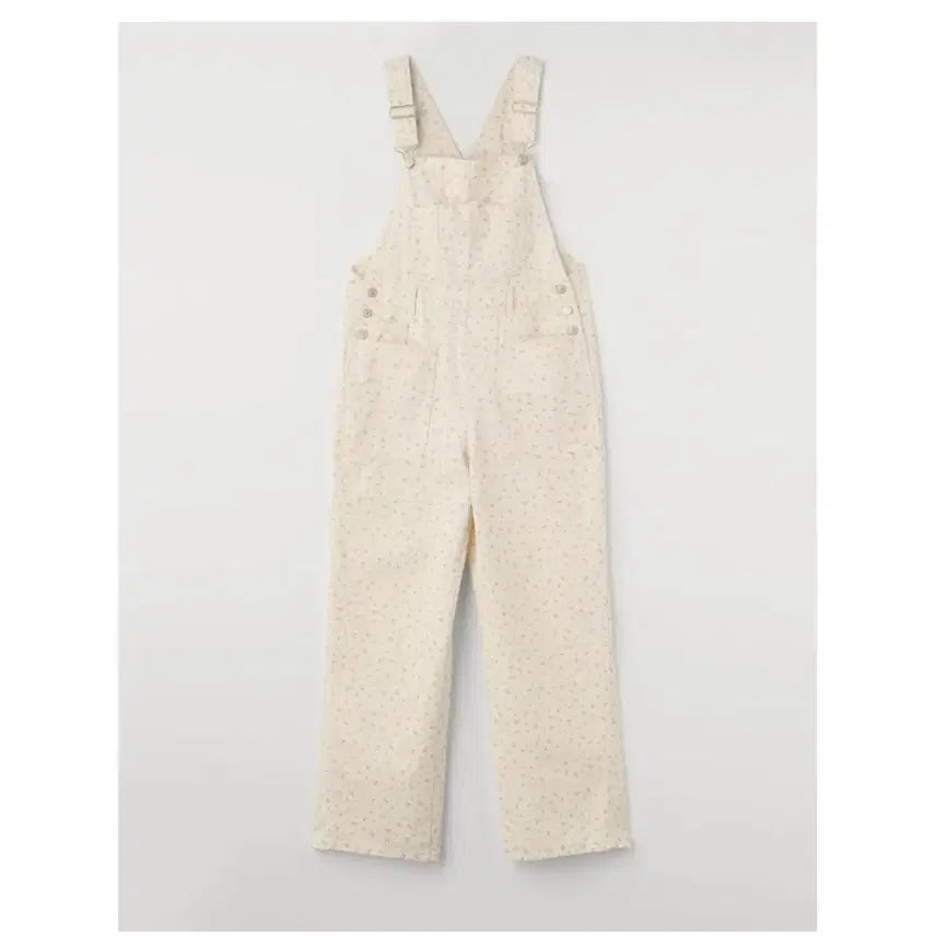 [BUNJANG] Celeteales Flower Pocket Overalls - Ivory / 셀리테일즈 플라워 포켓 오버롤 아이보리
