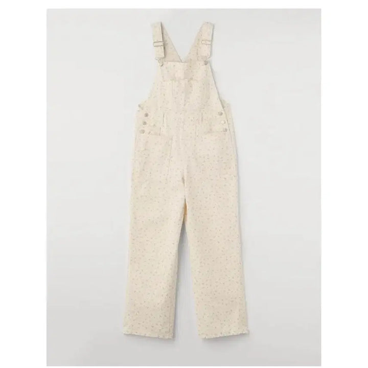 [BUNJANG] Celeteales Flower Pocket Overalls - Ivory / 셀리테일즈 플라워 포켓 오버롤 아이보리