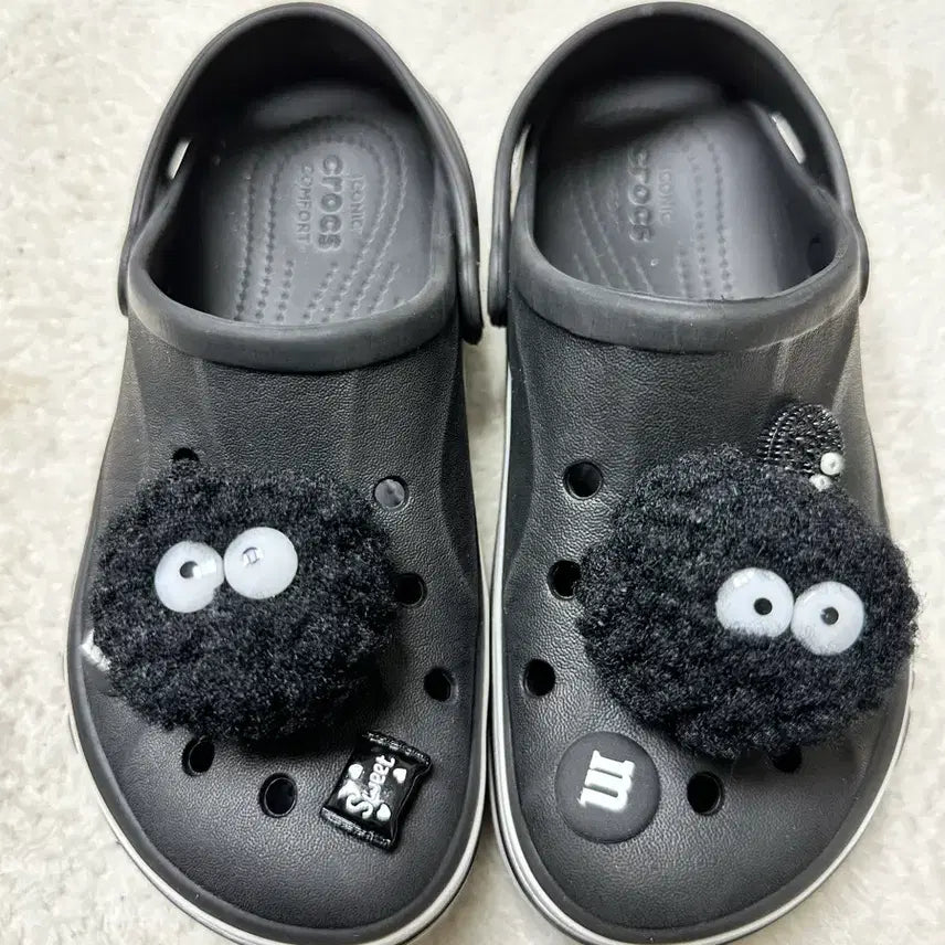 [BUNJANG] Crocs Black Faux Fur Lined Clogs 210mm / 크록스 블랙 털뭉치 210