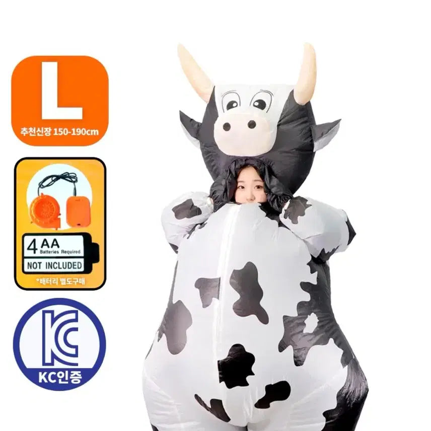 [BUNJANG] Cow Air Suit Costume (L Size) / 젖소에어슈트