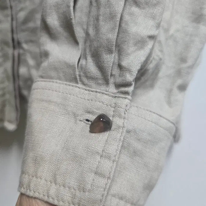 [BUNJANG] The Edge Linen Shirt Beige Size 55 / 더 엣지 린넨 셔츠 베이지 55