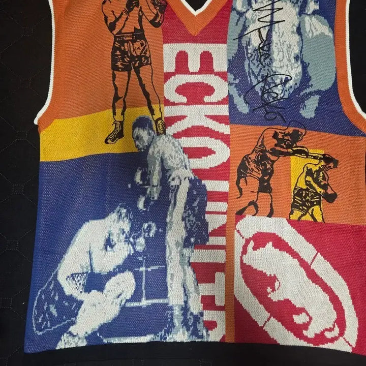 [BUNJANG] ECKO UNLTD Muhammad Ali Pattern Knit Vest / ecko unltd 무하마드 알리 패턴 니트 조끼