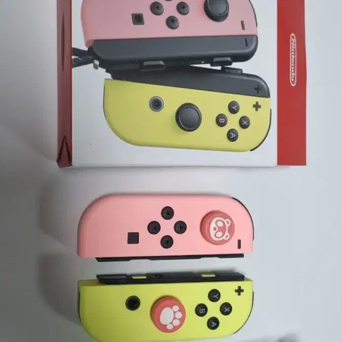 [BUNJANG] Nintendo Switch Joy-Con Set Pastel Pink/Yellow (Like New) / S+급새상품급/풀박스/스위치1 조이콘세트 파스텔핑크옐로우
