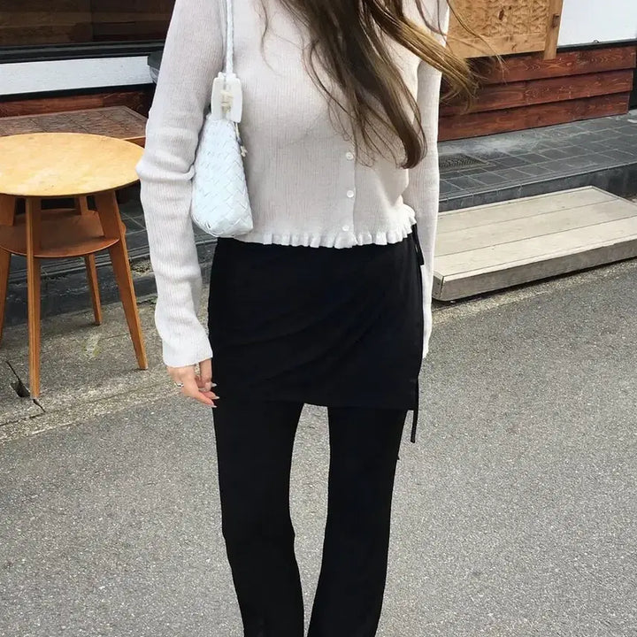 [BUNJANG] Leavhour Wrap Pants Black / 리브아워 랩팬츠