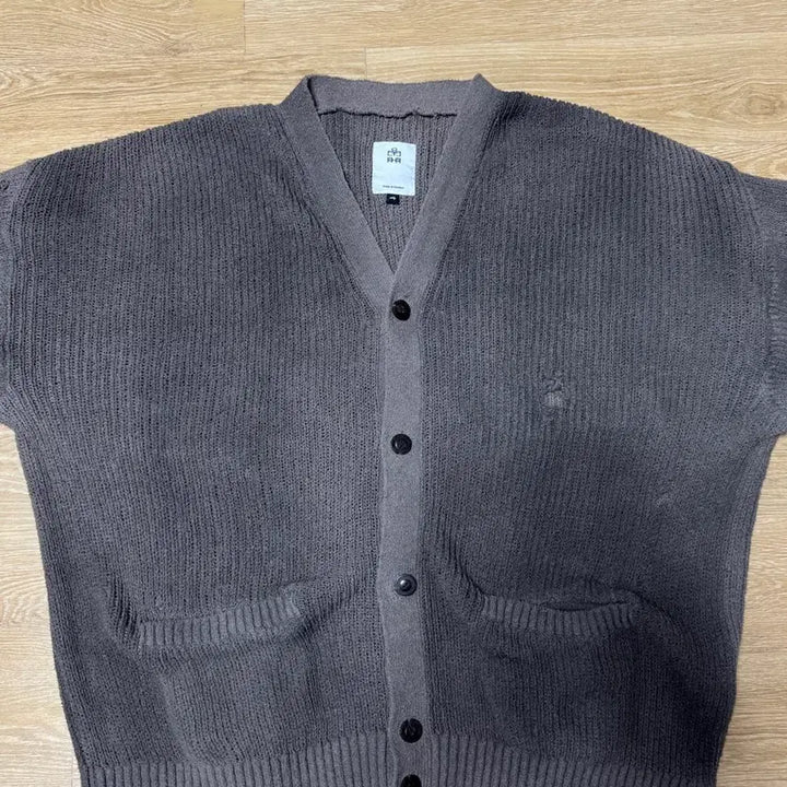 [BUNJANG] Poleruter Damaged Cardigan Khaki Grey / (4) 폴리테루 데미지드 가디건 카키 그레이