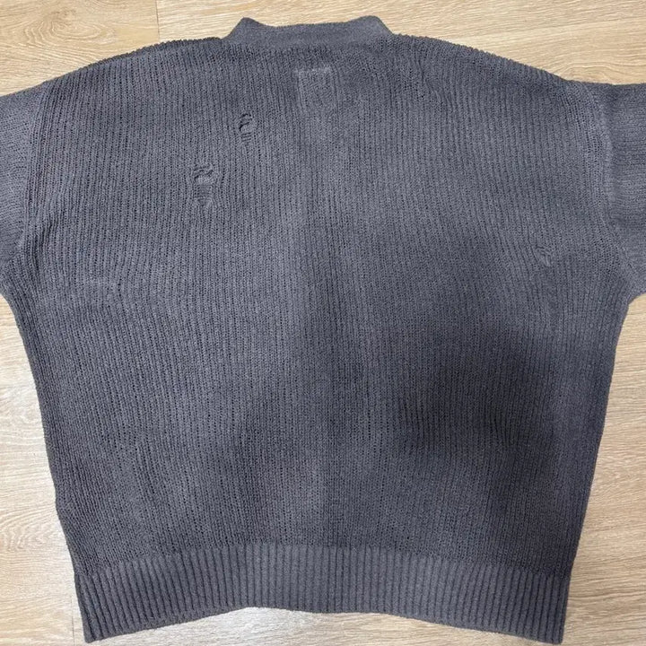 [BUNJANG] Poleruter Damaged Cardigan Khaki Grey / (4) 폴리테루 데미지드 가디건 카키 그레이