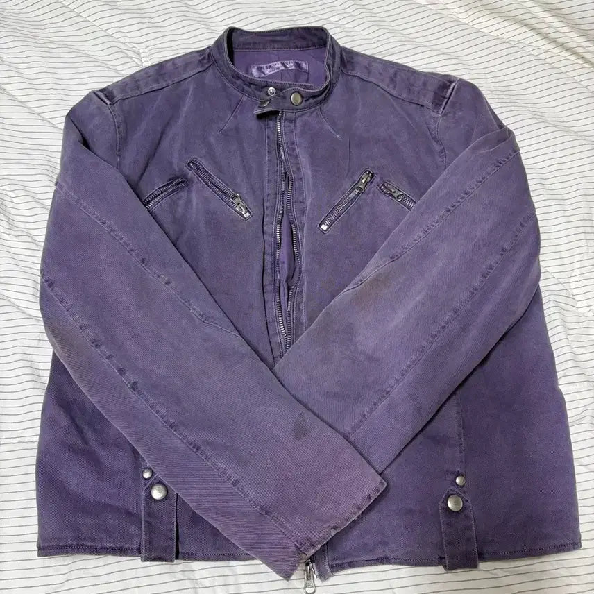 [BUNJANG] The Museum Visitor Pigment Rider Jacket Purple L / 더뮤지엄비지터 피그먼트 라이더 자켓 퍼플 L