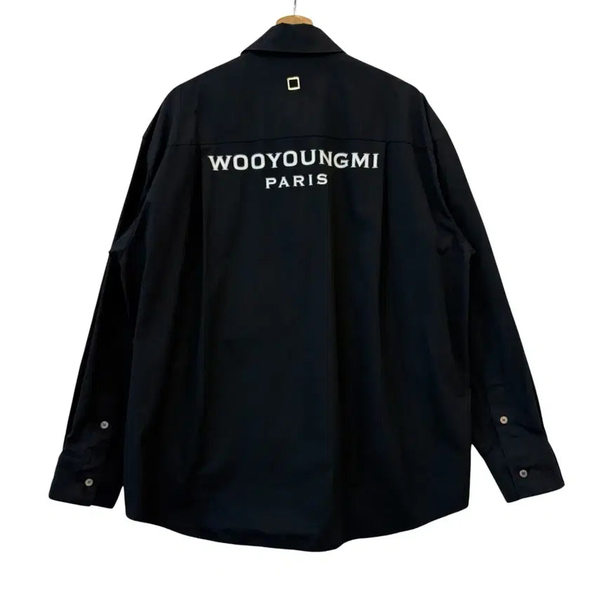 [BUNJANG] Wooyoungmi Cotton Back Logo Shirt Black 48 / 우영미 코튼 백로고 셔츠 블랙 48 정품