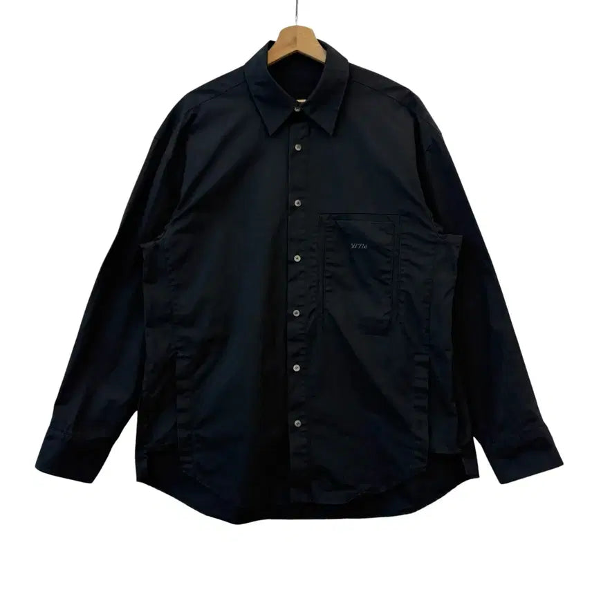[BUNJANG] Wooyoungmi Cotton Back Logo Shirt Black 48 / 우영미 코튼 백로고 셔츠 블랙 48 정품