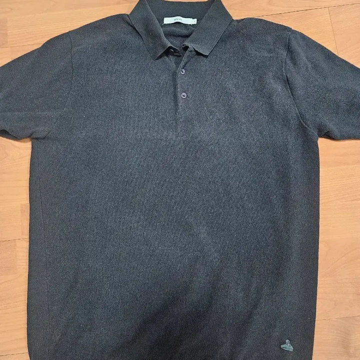 [BUNJANG] Epigram Short-Sleeve Knit Polo T-Shirt Charcoal / 에피그램 카라티 반팔 니트 챠콜