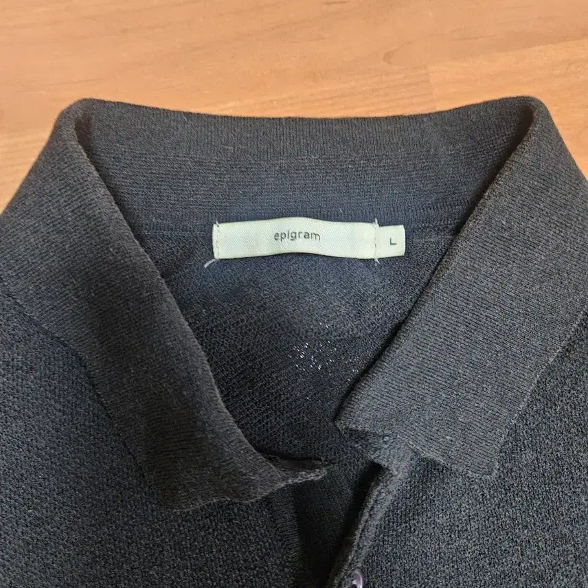 [BUNJANG] Epigram Short-Sleeve Knit Polo T-Shirt Charcoal / 에피그램 카라티 반팔 니트 챠콜