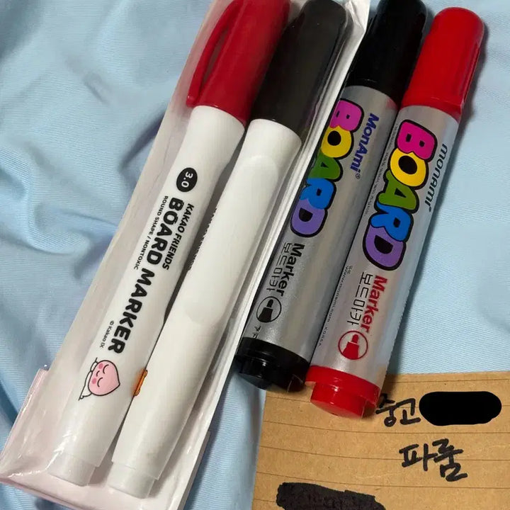 [BUNJANG] Bundle Set of 4 Unsealed Marker Pens (Including Sealed Kakao Markers) / 일괄) 미개봉 포함 보드마카 4자루